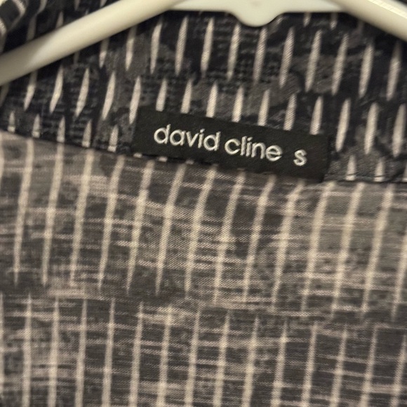 David Cline Men's Black and White Striped Shirt - Picture 3 of 4